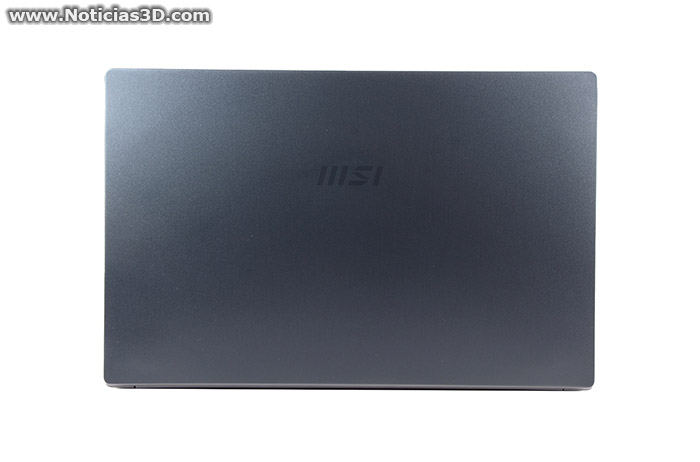 MSI Prestige 15 A12X Carbon Grey MSI Prestige 15 A12X Carbon Grey vista tapa con logo MSI