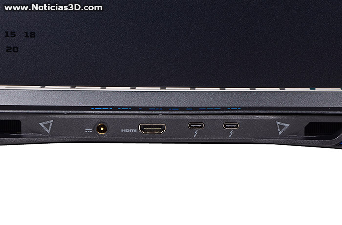 Acer Predator Helios Neo 16 conexiones traseras